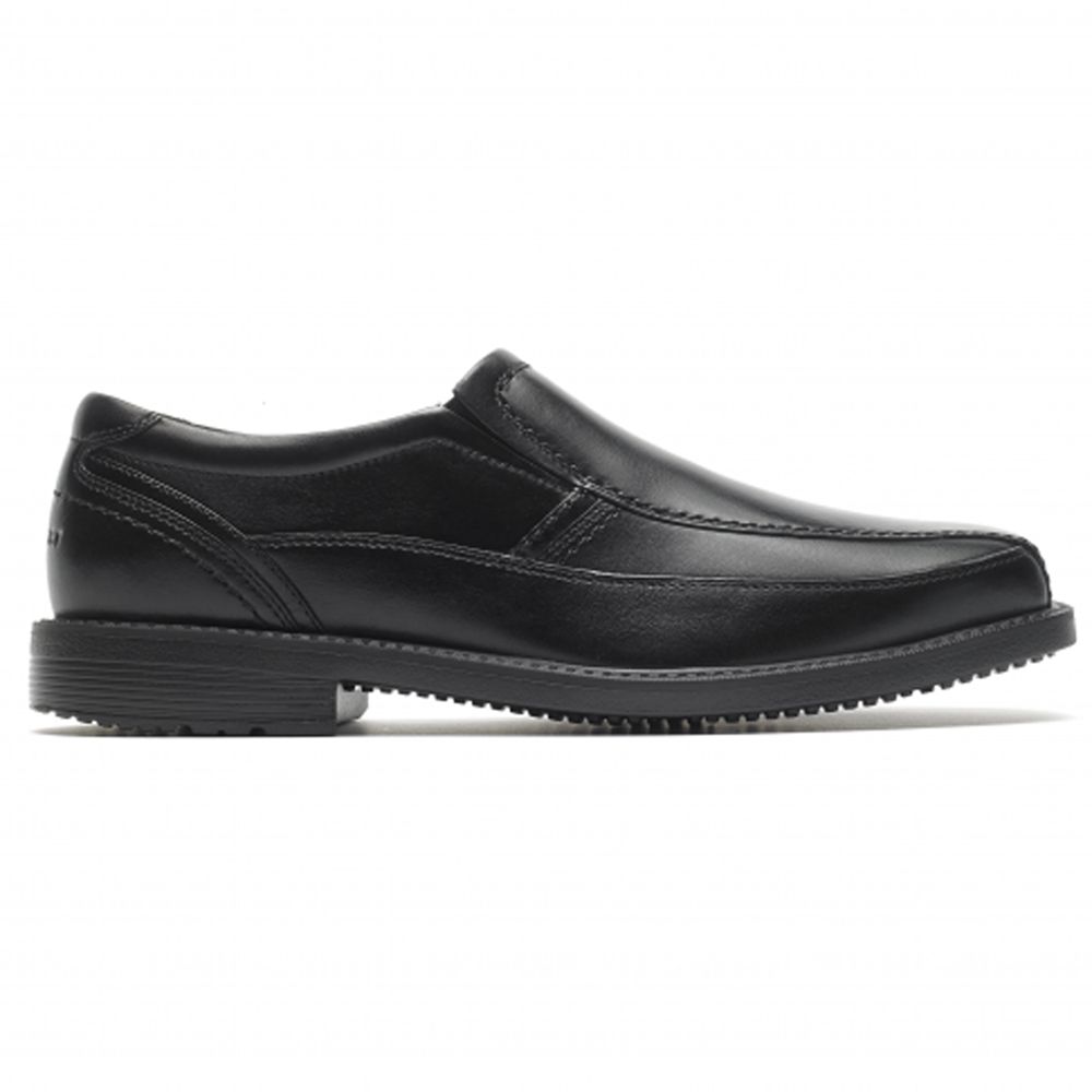 Rockport Style Crew Bike Toe Slip-On - Mens Oxfords - Black - NZ (ILM-753082)